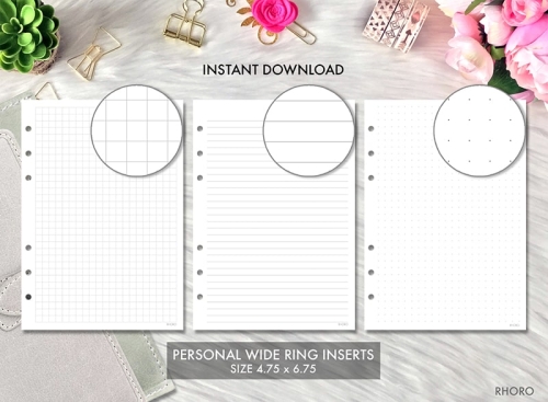 Personal Size Week On Two Pages Printable Planner Inserts, Vertical Box Weekly  Planner Refill, Filofax Personal Foxy Fix Inserts Printable - Rhoro Designs  Planner Insert Printables