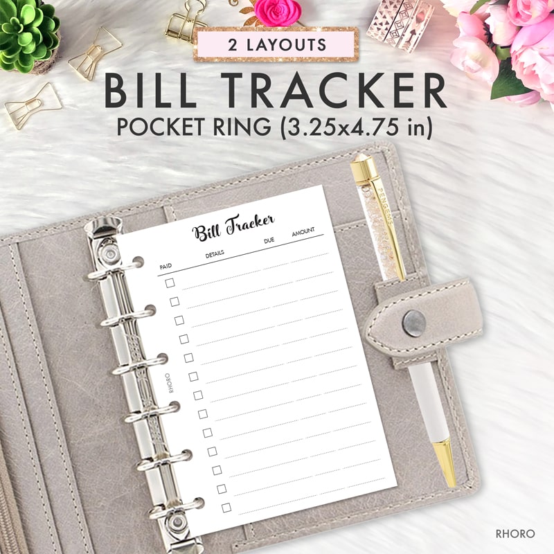 Budget Planner Inserts  Filofax Pocket Planner Inserts by Crossbow
