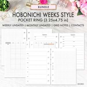Pocket Week on 1 Page Horizontal Planner Insert Refill, 3.2 x 4.7 inches,  Pre-Punched for 6-Rings to Fit Filofax, LV PM, Kikki K, Moterm and Other  Binders, 26 Weeks Worth - Yahoo Shopping